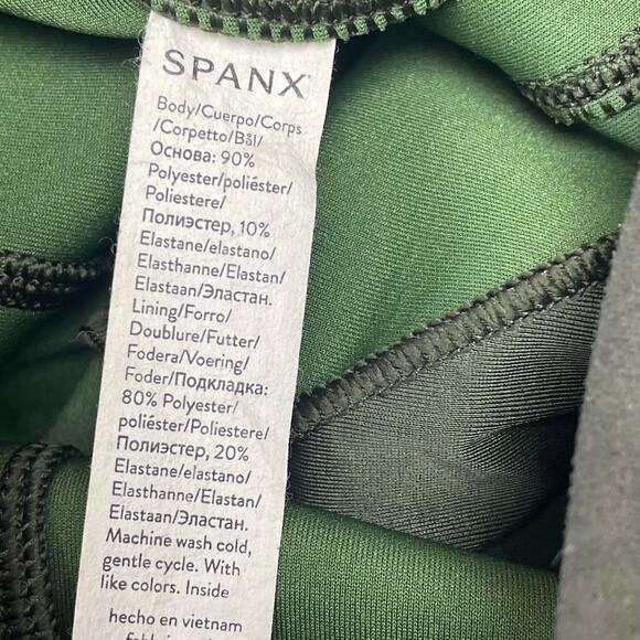 Spanx Pull On High Rise Olive Green Faux Suede Leggings Womens Size Small - Picture 6 of 6